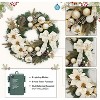 GAOMON 24 Inch Lighted Christmas Wreath with Timer, Pre-Lit Xmas Wreath with 20 Light Flower Bowknot Pine Cones Balls - 4 of 4