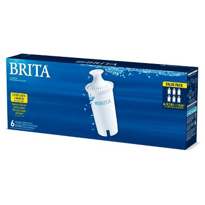 Brita White Standard Water Filter Replacements, 6-Pack