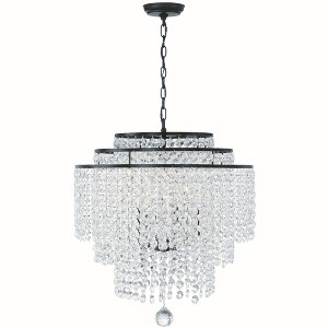 Crystorama Lighting Gabrielle 6 - Light Chandelier in  Matte Black - 1 of 2
