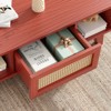 Okak Mid Century 2-Tier Wooden Coffee Table with Storage Rattan Drawer & Open Shelf,Farmhouse Tea Table Center Table for Living Room,Bedroom - 2 of 4