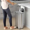 iTouchless Step Pedal Kitchen Trash Can with AbsorbX Odor Filter and Removable Inner Bucket 8 Gallon Rectangular Stainless Steel - 2 of 4