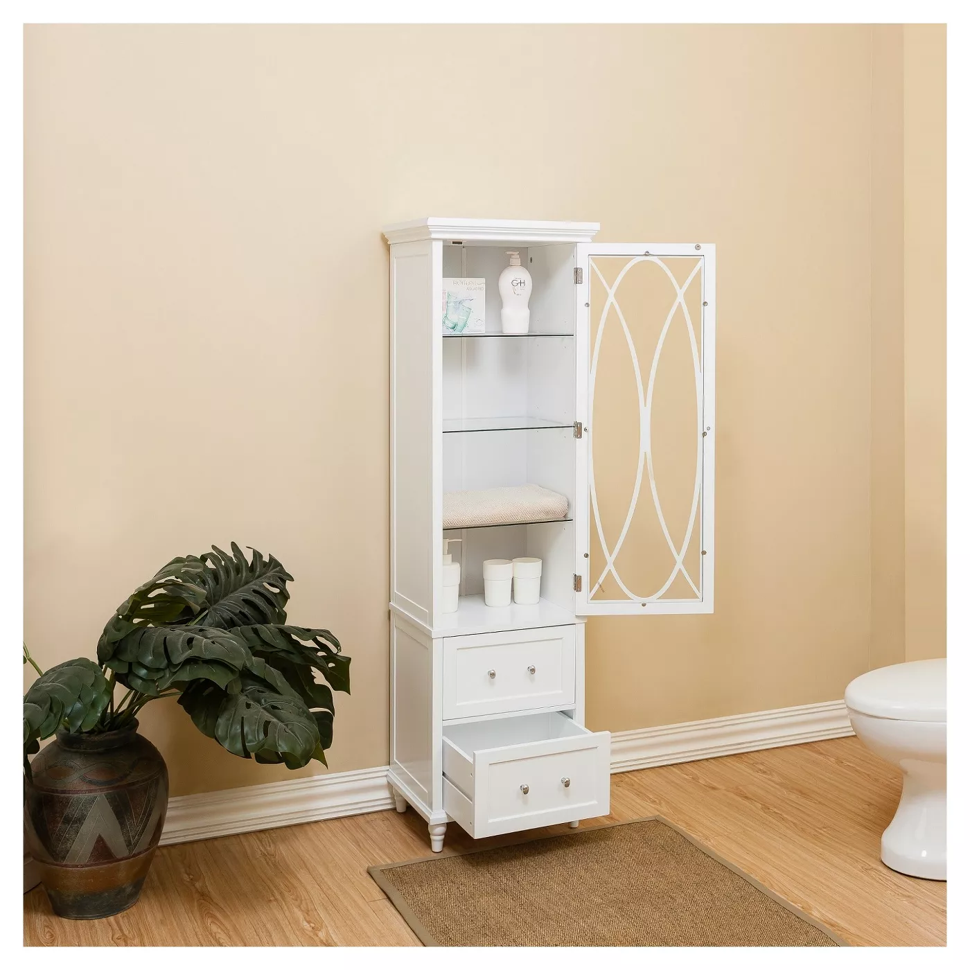 Laurel Linen Tower White 60 - Elegant Home Fashions - image 5 of 6