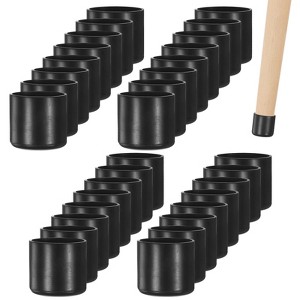 Unique Bargains Non-Slip PVC Chair Leg Caps Floor Protectors for Folding Chairs Black - 1 of 4