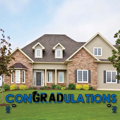 Big Dot of Happiness Blue Grad - Best is Yet to Come - Yard Sign Outdoor Lawn Decorations - Royal Blue 2021 Grad Party Yard Signs - ConGRADulations