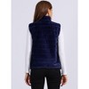INSPIRE CHIC Women's Stand Collar Fully Lined Sleeveless Faux Fur Fluffy Zip Vest - 3 of 4