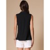 INSPIRE CHIC Women's Summer Sleeveless V Neck Turndown Collar Polo Casual Blouse - 4 of 4