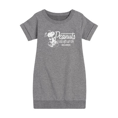 - Peanuts - Dancing Snoopy Graphic Short Sleeve Fleece Dress