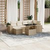 vidaXL 7 Piece Patio Sofa Set with Cushions Poly Rattan - Beige and Cream Without Storage - 2 of 4