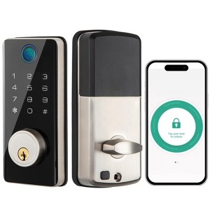 ZACHVO Keyless Smart Lock with Fingerprint, PIN, App & Key Access — Electronic Door Lock, Alexa Compatible, ANSI Certified, IP56 Waterproof - 1 of 4