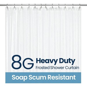 LiBa Premium 8G PEVA Bathroom Shower Curtain Liner - Waterproof, Non-Toxic, Thick Plastic with Rustproof Grommets - 1 of 4