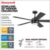 Honeywell Schilling 52" Ceiling Fan w/ Remote, & Reversible Blades, Matte Black - 2 of 4
