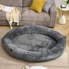 Bencmate Pet Bed Human Size Memory Foam Dog Bed with Storage Pocket Plush Cover Non Slip Bottom Large Size, Dark Gray, 35.43"*18.11"*14.96" - 3 of 4