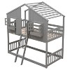 YOOCOZZ Twin over Twin House Bunk Bed with Roof,Safety Guardrails and Ladder - 4 of 4