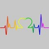 Adult Design By Humans Pride Heartbeat Rainbow By LuckyCharm99 T-Shirt - 2 of 2