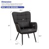CAVINAS Leather Accent Chair with High Backrest and Metal Legs,Modern Upholstered Living Room Chairs,Reading Chairs for Living Room - 3 of 4