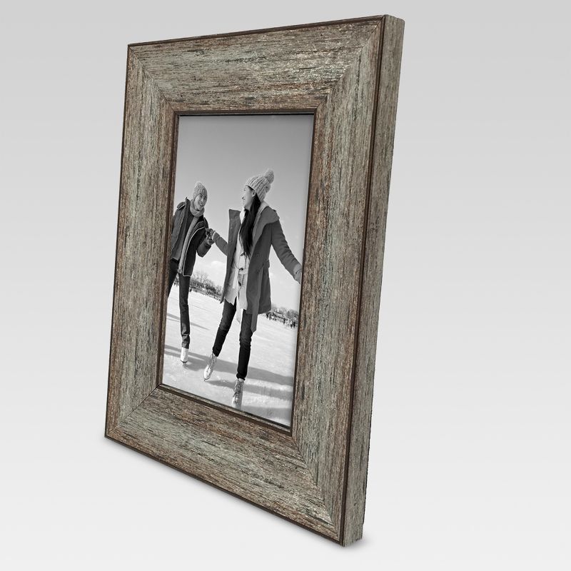 6.57&#34; x 8.57&#34; Aged Wood Frame Silver - Threshold&#8482;, 3 of 5