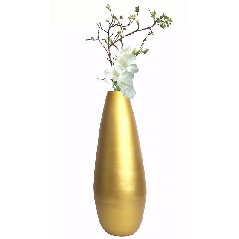 Uniquewise 31.5" Spun Bamboo Tall Floor Vase - Sleek Metallic Finish, Elegant Home Decoration, Modern Accent Piece, Living Room Decor, Handcrafted Art, 1 of 10