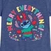 Girls' - Lilo and Stitch - Christmas Merry Everything Fitted Short Sleeve Graphic T-Shirt - 2 of 4