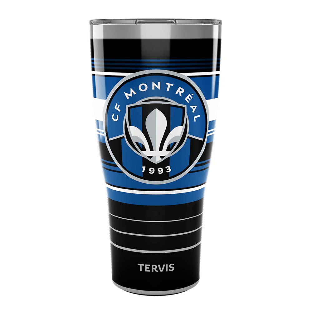 Photos - Glass MLS CF Montreal 30oz Hype Stripe Stainless Steel Tumbler