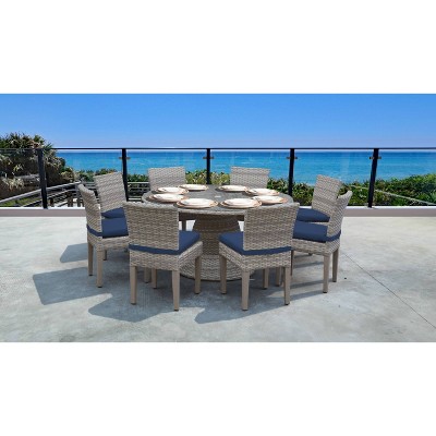 Fairmont 9pc Patio Dining Set - Navy - TK Classics