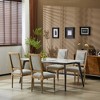 TiramisuBest [Set of 4] French Country Dining Chairs with Cane Backrest & Upholstered Seats,Vintage Solid Wood Frame,Blue Gray - 2 of 4