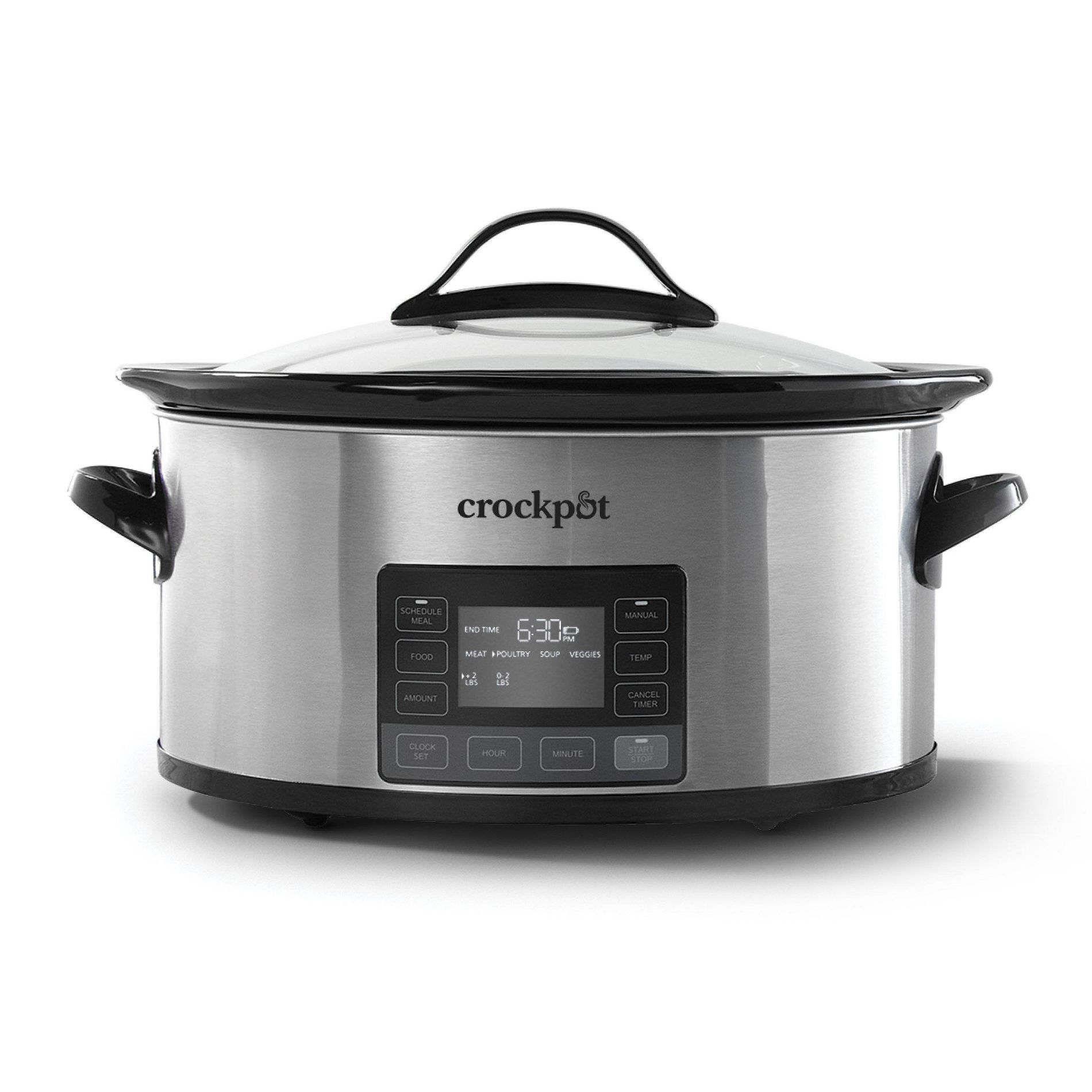 Crock-Pot 6qt MyTime Technology Programmable Slow Cooker - Stainless Steel: 10 Settings, Auto Keep Warm, Dishwasher-Safe