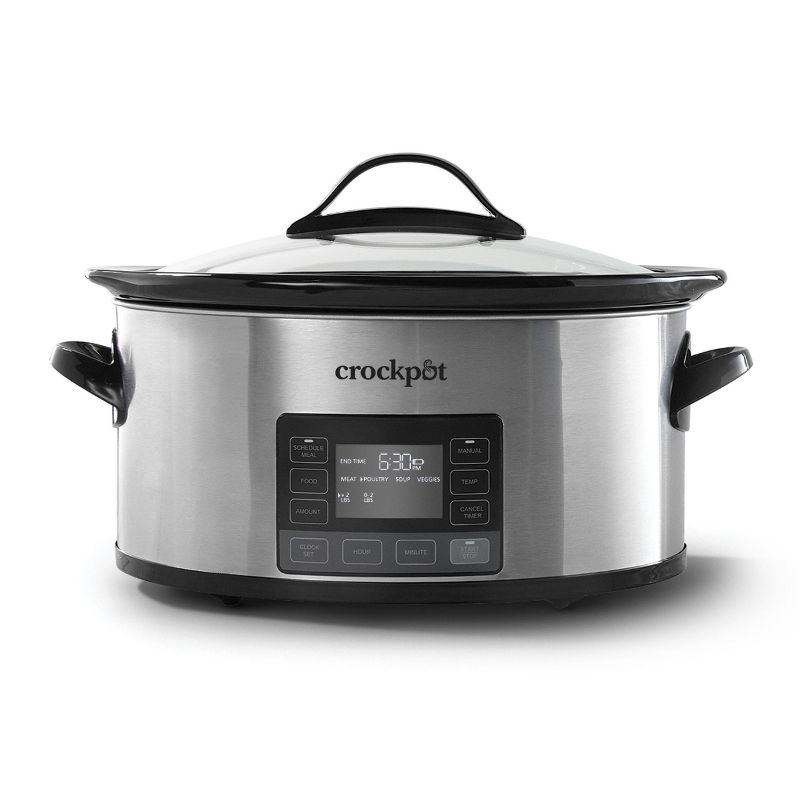 Crock-Pot 6qt MyTime Technology Programmable Slow Cooker - Stainless Steel, 1 of 9