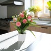 Unique Bargains Artificial Plants Carnation Flower Pot Plastic 3.74"x3.74"x12.6" 1 Pc - 2 of 4