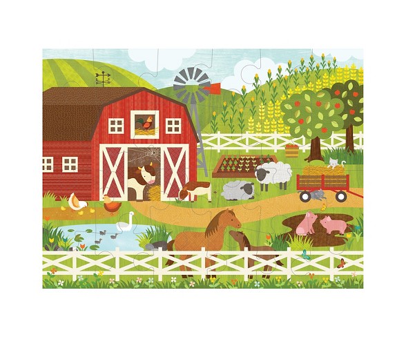 Petit Collage On the Farm Floor Puzzle 24pc