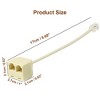 Unique Bargains Plastic RJ11 6P4C Two Way Phone Line Adapter Converter Cable 6.3" Beige 1 Pc - 2 of 4