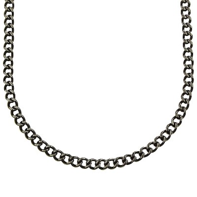 Men's Crucible Stainless Steel Large Curb-chain Chain Necklace - Black (24")