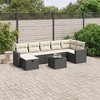 vidaXL 8 Piece Patio Sofa Set with Cushions - Black and Cream, 8-Piece, Without Storage - 2 of 4