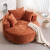 Round Chenille 360° Swivel Barrel Chair with Fluffy Cushion, Space-Saving and Modern Sleeper for Living Room - 2 of 4