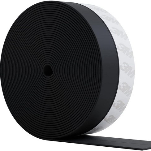 25mm X 33ft Black Self Stick Silicone Door Seal Weatherstrip : Target