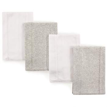 Touched by Nature Baby Organic Cotton Burp Cloths 4pk, White Gray, One Size