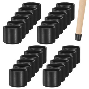 Unique Bargains Non-Slip PVC Chair Leg Caps Floor Protectors for Folding Chairs Black - 1 of 4