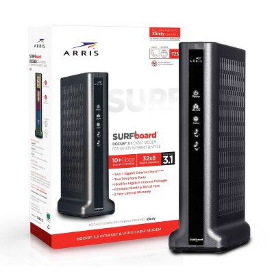 ARRIS SURFboard DOCSIS 3.1 Internet & Voice Modem for Xfinity, Model T25 (Black)