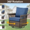 Belord 5 Pieces Patio Furniture Set, All Weather Brown Wicker Outdoor Conversation Set with Swivel Patio Chairs Set of 2, Small Balcony Furniture Set - 2 of 4