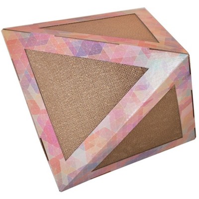 Munora Pet Life Triangular Cat Scratcher House - Ultra-Premium Recyclable Cardboard, Collapsible with Organic Catnip - for Scratching & Lounging