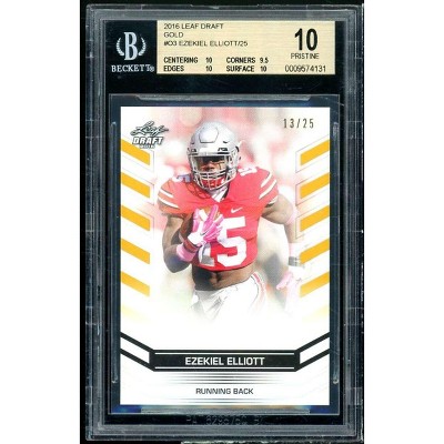 Ezekiel Elliott Rookie Card 2016 Leaf Draft Gold #3 (pristine) Bgs 10 ...