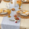 Design Imports  Woven Jacquard Fringe Table Runner, Stonewash Blue, 15X72" - 4 of 4