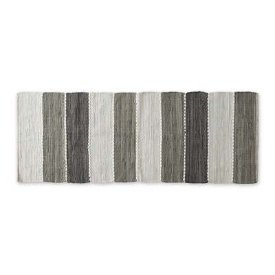 Design Imports Gray Color Block Cotton Chindi Rug 2Ft 3Inx6Ft