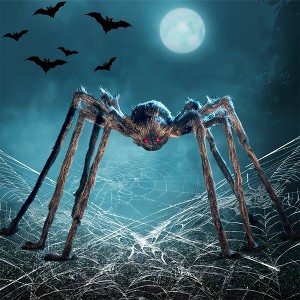 Joyfy 5 Ft Halloween Giant Spider Outdoor Decorations Scary Hairy Spider, Spider for Yard Patio Lawn Garden Window Creepy Halloween Decor - 1 of 4