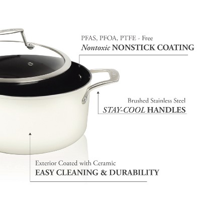 9.4-Inch Aluminum Nonstick Soup Pot with Glass Lid