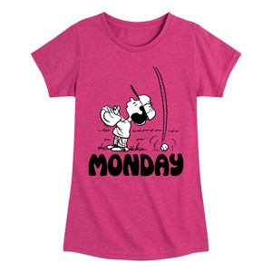 Girls' - Peanuts - Lucy Monday Fitted Short Sleeve Graphic T-Shirt - 1 of 4