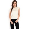Anna-Kaci Women's Striped Knit Cap Sleeve Top with Contrast Trim - 4 of 4