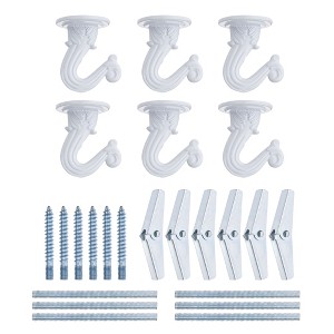 Unique Bargains Zinc Alloy Ceiling Hooks and Hangers with Hardware 6 Pcs - 1 of 4
