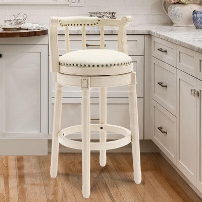 NicBex Swivel Bar Stools,Modern Leather Wooden Counter Height Barstools Chair,Stools for Kitchen,Counter,Living Room,Cafe