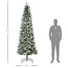 TopComfy Christmas Tree Stand 7.5FT Prelit Snow Dipped Tree with Realistic Branches for Holiday Decor, Green, 30"*30"*88.5" - 3 of 4