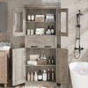 Bathroom Storage Cabinet with Glass Doors, Adjustable Shelves, Drawer, Freestanding Bathroom Modern Cabinet - 4 of 4